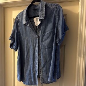 Torrid Blue Button Down Denim Shirt